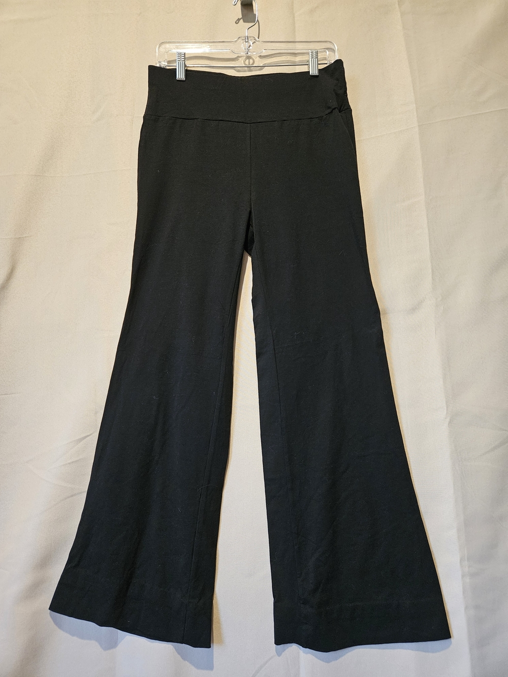 SHEIN Black Wide-Leg Stretch Pants for Women Size L